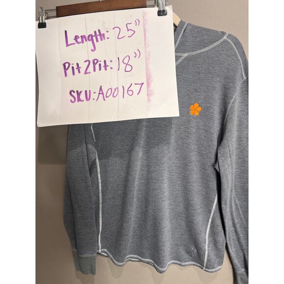 Gray Long Sleeve Shirt with Orange Accent - Picture 7 of 7